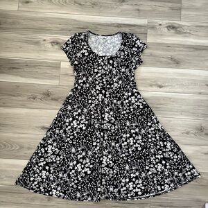 Floral Black and White Dress
